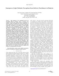 General manager / head of telekom applied business sdn bhd. Pdf Emergence Of Agile Methods Perceptions From Software Practitioners In Malaysia