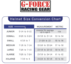 sizing chart g force auto racing helmet sizing chart