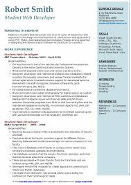 Workbloom's resume templates all come with matching cover letters. Student Web Developer Resume Samples Qwikresume