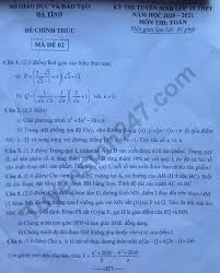 Đáp án đề thi môn tiếng anh vào lớp 10 của các tỉnh thành năm 2021nổi bật. Ä'ap An Ä'á» Thi Vao Lá»›p 10 Mon Toan Tá»‰nh Ha TÄ©nh NÄƒm 2020