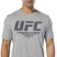 Distressed screenprinting technique to give the graphic print a soft vintage feel. Reebok Ufc Fan Gear Logo Grey
