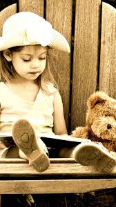 Download, share or upload your own one! Young Girl Reading A Book Teddy Bear Android Wallpaper Free Download