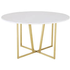 Table fixe avec plateau en chêne massif, finition vernis nitrocellulosique. Table A Manger Ronde En Marbre Blanc 6 7 Personnes D130 Midtown Maisons Du Monde Dining Table Table Dining Table Marble