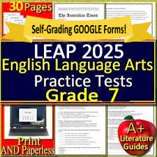 All answer keys are included. 7th Grade Leap 2025 Test Prep Ela Reading Practice Tests Print Self Grading