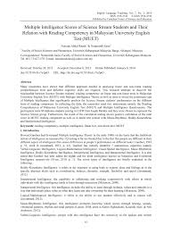 Syarat utk ujian bg yg di bawah umur. Pdf Multiple Intelligence Scores Of Science Stream Students And Their Relation With Reading Competency In Malaysian University English Test Muet