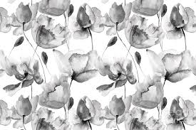 In this free pattern, i will show you 2 different ways to crochet poppy flower. Black And White Watercolor Tulip And Poppy Floral Pattern Painting By Melissa Fague