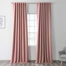 Exclusive Fabrics Furnishings Fresco Blush Rod Pocket Blackout Curtain 50 In W X 120 In L Boch 171518 120 The Home Depot Pink Blackout Curtains Rose Curtains Drapes Curtains