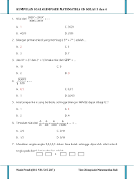 By azzahra rahmah posted on february 18 2020 february 19 2020. Soal Olimpiade Matematika Smp Kelas 9 Dan Pembahasannya Jawabanku Id
