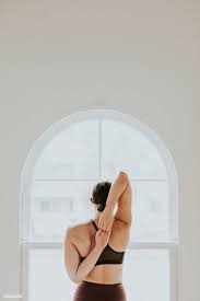 Download Premium Image Of Back View Portrait Of Woman In Gomukhasana Pose Fitness Portrait Poses Savasana Pose