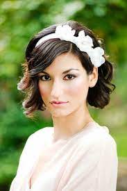 Short Wavy Curly Wedding Hairstyles Wedding Hair With Headband Pretty Designs Short Wedding Hair Bride Hairstyles Bob Wedding Hairstyles