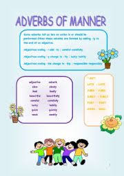 A few adverbs of manner have the same form as the adjective : Adverbs Of Manner Esl Worksheet By Dkay