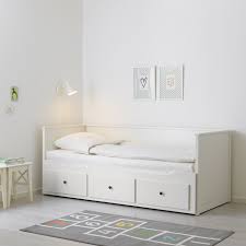 Hemnes سرير نهار بـ3 أدراج مرتبتين أبيض Malfors متين Ikea