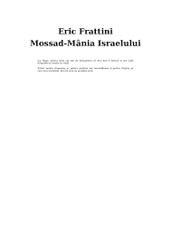Regulamenul de transfer al elevilor din ciclul liceal. Calameo Mossad Mania Israelului Eric Frattini