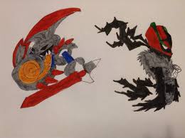 To print the coloring page: Mega Escavalier And Mega Accelgor Pokemon Amino