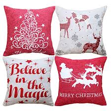 Throw pillows plaid alepsi com for description: Sykting Christmas Pillow Covers 18x18 Inch Farmhouse Winter Holiday Gray And Red Buffalo Check Plaid Throw Pillow Covers Farmhouse Goals