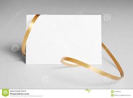 Blank Thank You Card With Golden Ribbon Stock Photo - Image of ...