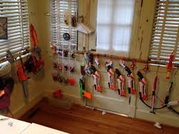 Hang nerf guns up on a pegboard. Pin On Bamboo Rack For Toy Guns Diy Cheap And Easy Minimal Tools Required