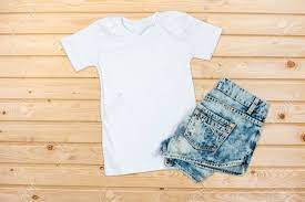 Download White T Shirt Mockup Flat Lay Shirt Sleeve Tshirt Mock Up Stock Photo Picture And Royalty Free Image Image 108210145