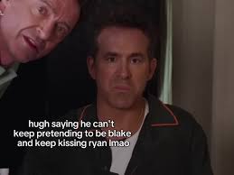 Hugh Jackman and Ryan Reynolds Kissing