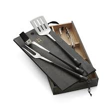 Schmidt Brothers Carbon 6 4 Piece Barbecue Tool Set Crate And Barrel Produits