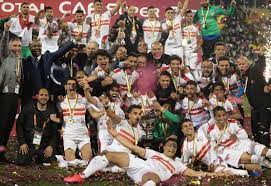 وكتب الكاف عبر تويتر قائلا: Ø§Ù„Ø²Ù…Ø§Ù„Ùƒ Ø¨Ø·Ù„Ø§ Ù„ÙƒØ£Ø³ Ø§Ù„Ø³ÙˆØ¨Ø± Ø§Ù„Ø¥ÙØ±ÙŠÙ‚ÙŠ 2020 Ù‡Ø²Ù… Ø§Ù„ØªØ±Ø¬ÙŠ Ø¨Ø«Ù†Ø§Ø¦ÙŠØ© ÙˆØªÙˆØ¬ Ø¨Ø§Ù„Ù„Ù‚Ø¨ ÙÙŠ Ù…Ø¨Ø§Ø±Ø§Ø© Ø¬Ù…Ø§Ù‡ÙŠØ±ÙŠØ© Ø§Ø³ØªØ§Ø¯ Ø§Ù„Ø¯ÙˆØ­Ø©