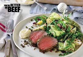 For tender slices, don't cook past a meat thermometer registering 130° in the center. Herb And Honey Mustard Roast Beef With Festive Potato Salad And Horseradish Cream Sauce Aldi Australia
