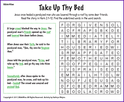 Take Up Thy Bed Crossword Jesus Healing Kids Korner Biblewise Sunday School Resources Jesus Heals Jesus