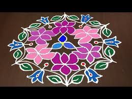 Pin By Haripriya Ap On Colour Kolam In 2020 Rangoli Designs With Dots Rangoli Designs Images Kolam Designs