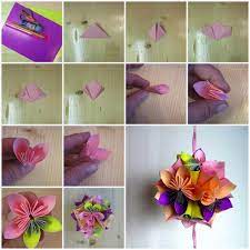 If you use thicker paper, make sure to use the largest paper possible, to prevent ripping the paper. Diy Origami Paper Flower Ball