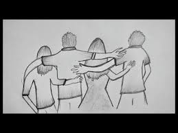 Charlie brown, lucy van pelt, linus van pelt, snoopy, sally brown and schroeder (c) peanuts worldwide, llc. Friendship Day Drawing How To Make A Friendship Day Drawing With Pencil Pencil Drawing Youtube Friends Sketch Friendship Sketches Drawings Of Friends