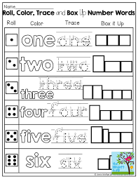 Learning Number Words Roll A Die Color Trace Or Box Up The Word Sight Words Kindergarten Sight Words Words