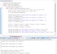 Height of the cube and is denoted by h symbol. Java Program To Find Volume And Surface Area Of Cuboid