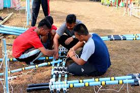 Gapura tenda kemah pramuka dengan 20 tongkat pramuka merupakan pengembangan dari gapura 15 tongkat di atas. Infopublik Buat Gapura Dari Bambu