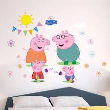 Please Peel Off The Mask With This Sticker перевод Peppa Pig Wall Stickers Wall Stickers Peppa Pig Kid Room Decor