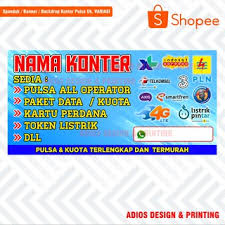 Cara beli pulsa dan jualan pulsa online hinyong. Spanduk Banner Backdrop Konter Pulsa 160x50 Model E Dan F Shopee Indonesia