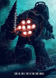 Bioshock 2 Big Daddy Fanart Bioshock Big Daddy Fan Art Poster Under The Sea Gaming Posters Splicers Little Sister Rapture Videogamedesigne Bioshock Art Bioshock Artwork Bioshock
