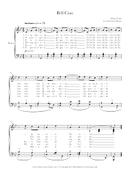 Ciao bella is a friendly, sometimes flirtatious way to address a singular woman or a friendly way to greet a close female friend. Bella Ciao Sheet Music For Piano 8notes Com