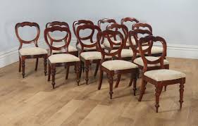 Antique English Victorian Set Of 12 Mahogany Balloon Crown Back Dining Chairs Circa 1860 Yola Gray Antiques Dining Chairs Swivel Dining Chairs Chair