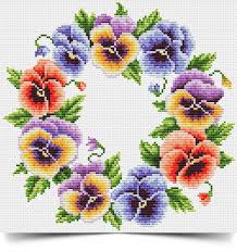 I think most of us can't wait for spring to arrive so to get ready here is a beautiful free cross stitch basket of flowers pattern that you can start working on for your next project. Flower Wreath Spring Cross Stitch Design Peony Cross Stitch Etsy Cross Stitch Flowers Cross Stitch Patterns Floral Cross Stitch