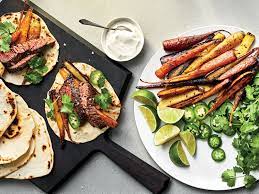Chicken or steak, rice, beans, shredded cheese, 2 flour tortillas. Steak And Carrot Tacos Recipe Recipe Beef Recipes Wine Recipes Recipes