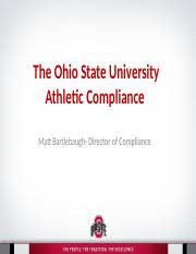 05 Compliance Pptx The Ohio State University Athletic