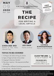 Lawyers by nationality, malaysian people by occupation, malaysian law. Kl Bar Young Lawyers Webinar The Recipe For Writing A Legal Article