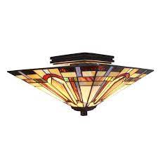 Millwood Pines Gustave Tiffany 2 Light Semi Flush Mount Reviews Wayfair Fine Art Lighting Semi Flush Ceiling Lights Tiffany Flush Mount