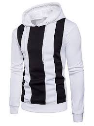 Black And White Vertical Striped Hoodie Color Block Vertical Striped Men Hoodie Hoodies Men Style Mens Hoodies Casual Hoodies Men