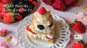 Then place on a baking tray lined with parchment paper and bake in preheated oven (200°c) (approximately 375°f) for about 8 to serve, top phyllo sandwich with berry sauce. Mixed Berries Mille Feuille Or Napoleon Adriana S Best Recipes