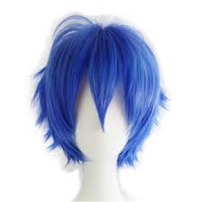 While it was reserved for older women back in time today young girls experiment with this hair color as well. Synthetic Short Straight Blue Fluffy Full Head Wig Spiky Hair Anime Cosplay Costumes Global Sources