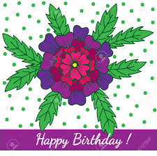 Check spelling or type a new query. Happy Birthday Template Greeting Card With Big Violet Flower Vector Birthday Card Printable For Card Invitation Posters Texture Backgrounds Placards Banners Royalty Free Cliparts Vectors And Stock Illustration Image 74913251