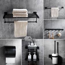 Shop online for bathroom accessory sets from a range of designer brands at amara to coordinate soap dispensers with toothbrush holders. 6 Piece Black Stainless Steel Wall Mounted Bathroom Accessories Sets