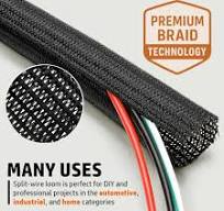 MGI SpeedWare Braided Split-Sleeve Wire Loom for High-Temperature  Automotive Harness and Home Cable Management 25 feet (3/4")