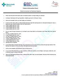 Prednisone Tapering Patient Instructions Ibd Clinic